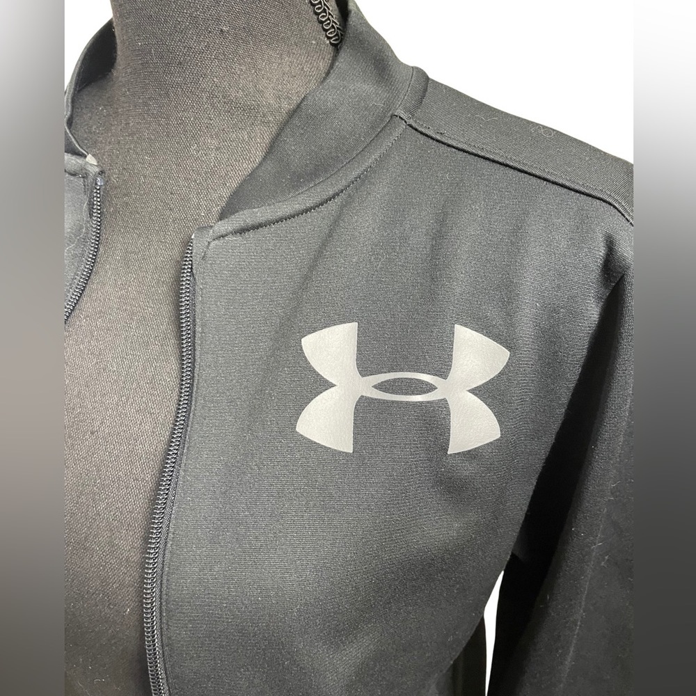 Unisex Under Armor Black Zip Up Athletic Jacket Size: Youth XL - Picture 3 of 9
